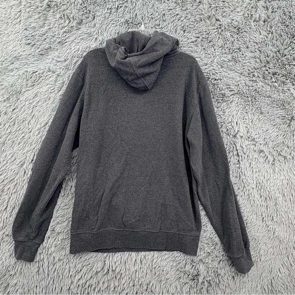 North Face Hoodie Mens Small Gray Spellout Graphic Pullover